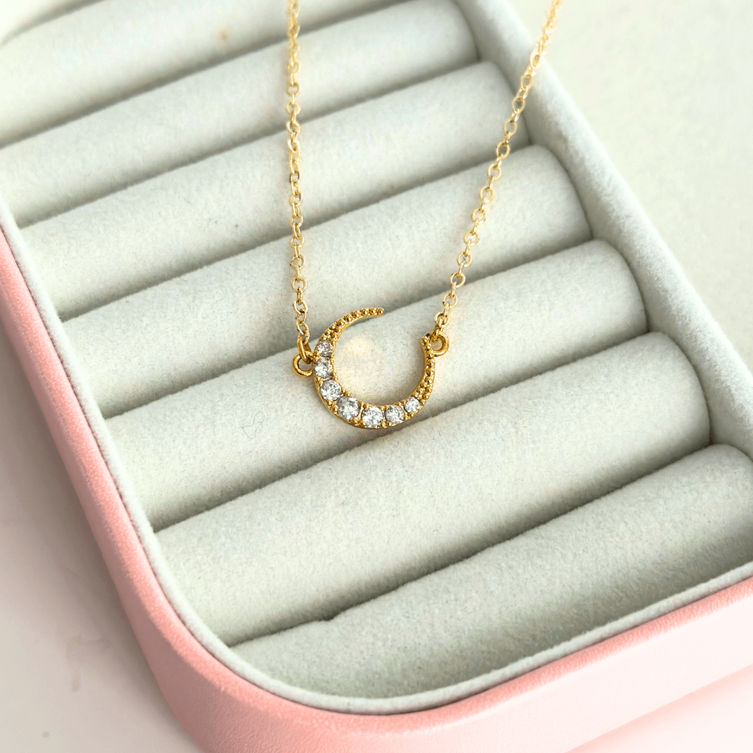 gold moon necklace