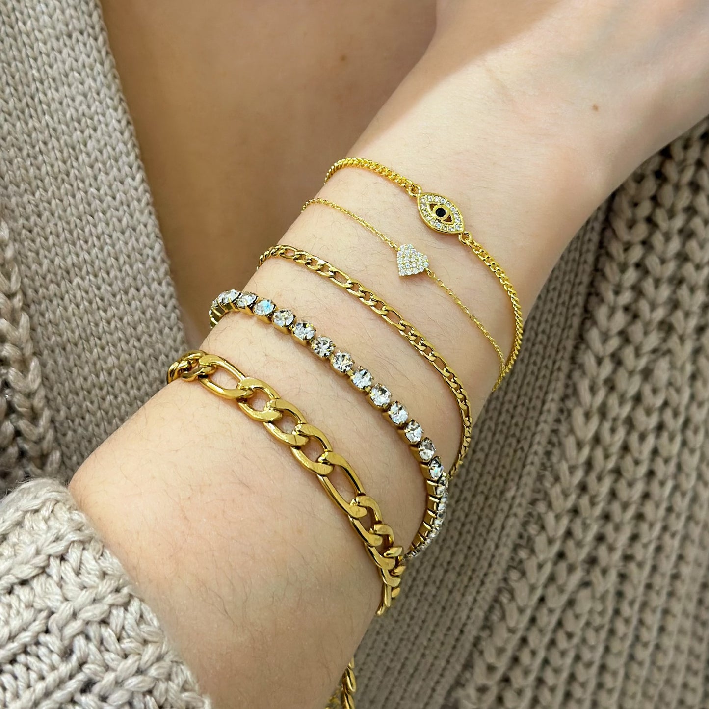 gold bracelet stack