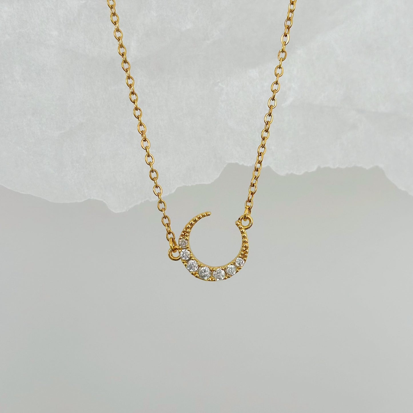 gold moon necklace