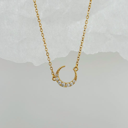 gold moon necklace