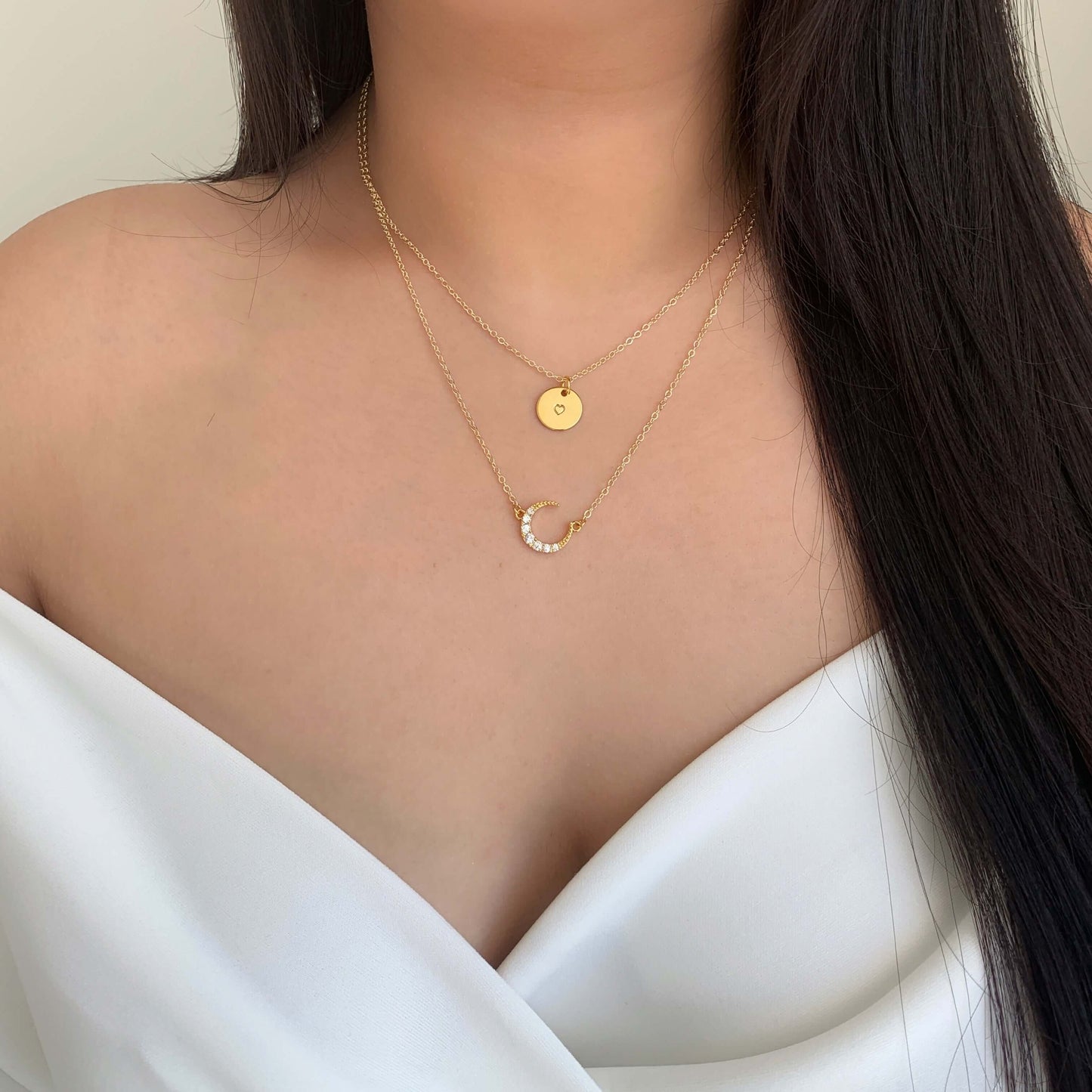 gold moon necklace