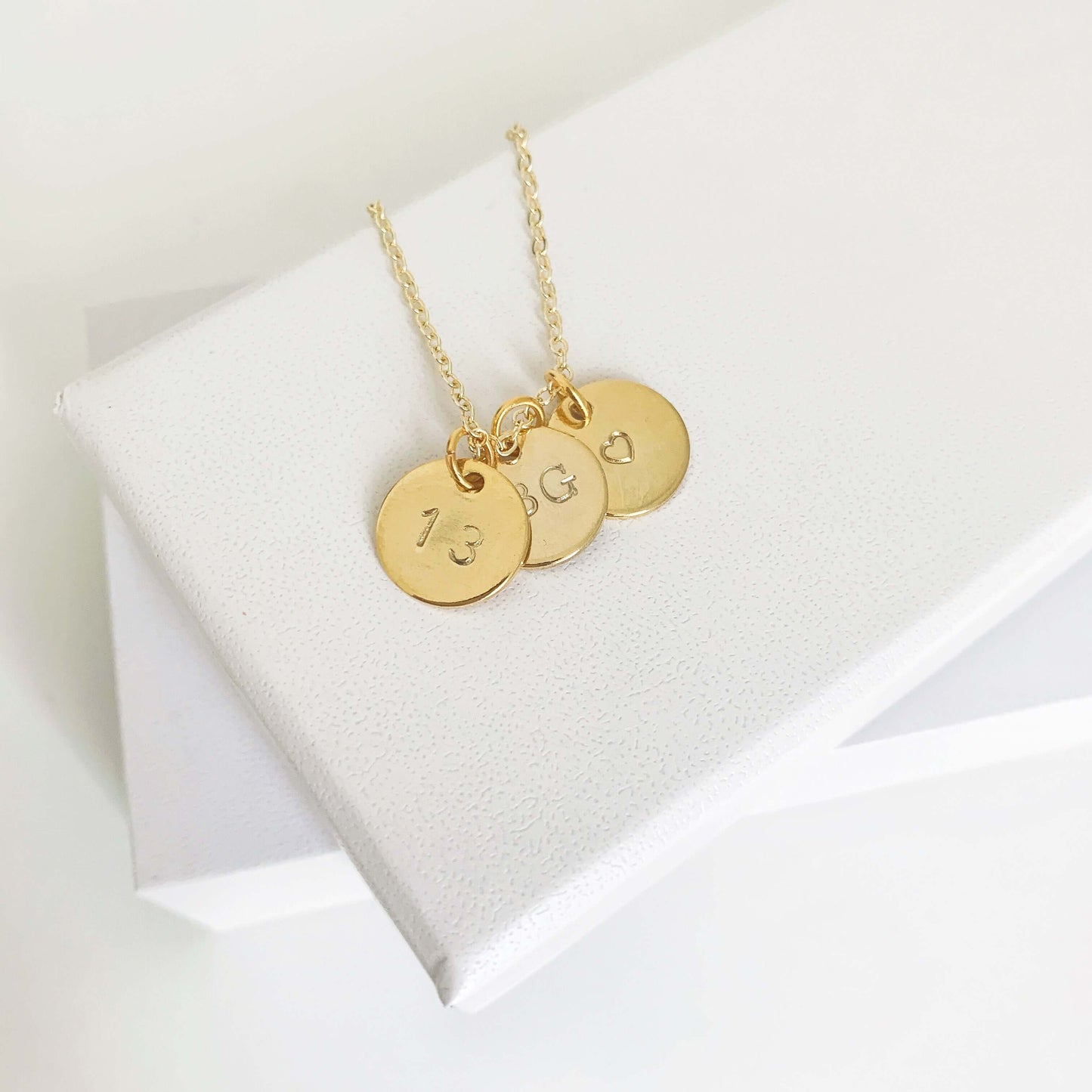 personalized gold charm necklace