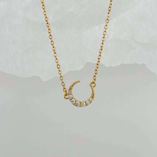 gold moon necklace 