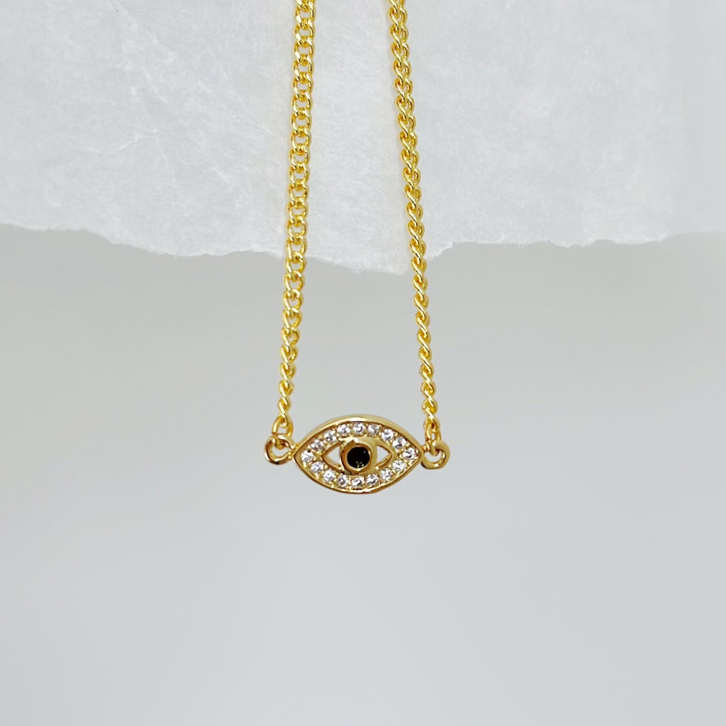 gold filled evil eye bracelet