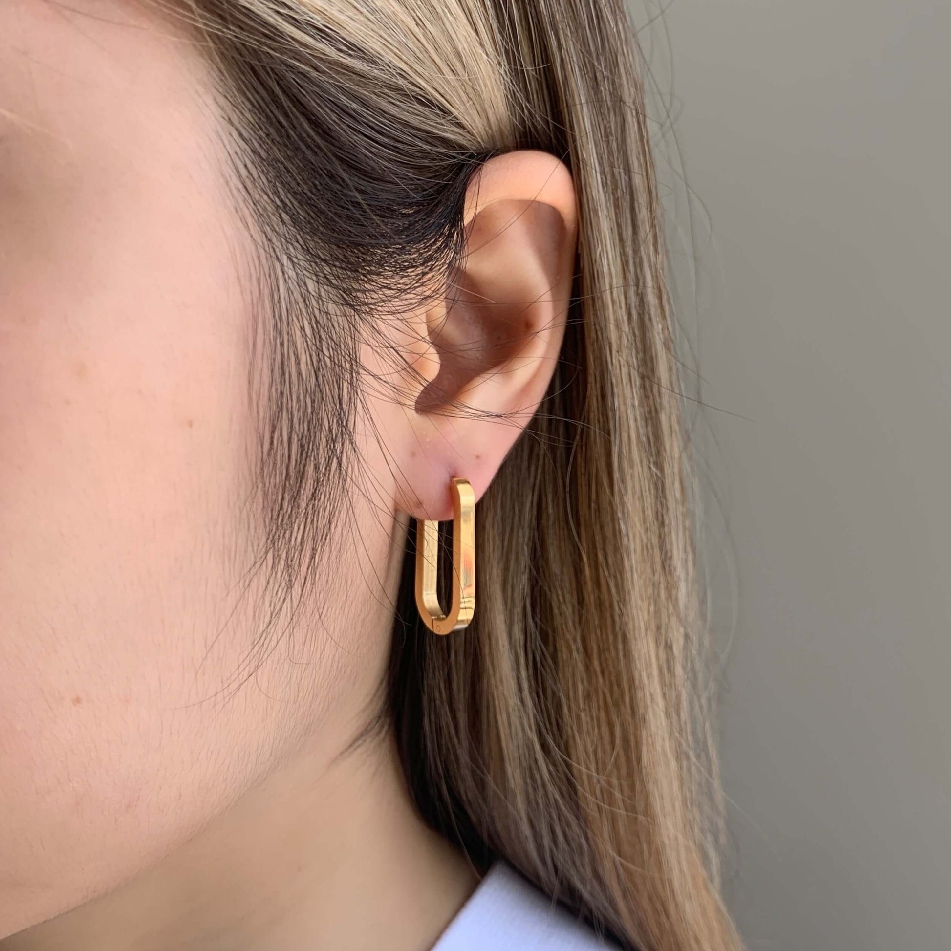 thin rectangular hoop earrings